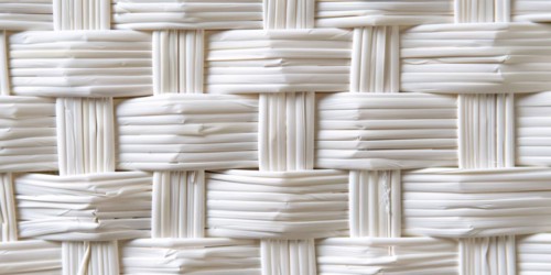 Close up of white wicker basket netting. KI generiert, generiert, AI generated