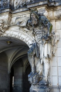 The Georgentor, architectural detail at the Residenzschloss in the inner old town of Dresden,