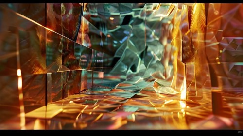 AI generated sequence of photos transitioning through a range of digital distortions symbolizing