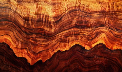 Background made of exotic tigerwood veneer AI generated
