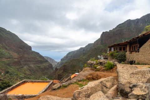 Views of the beautiful Barranco de Guayadeque in Gran Canaria, Canary Islands