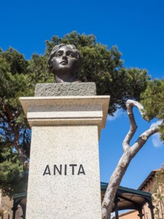 Monument, Anita, Donna Costanza, detail, Maddalena, Isola La Maddalena, Sardinia, Italy, Europe