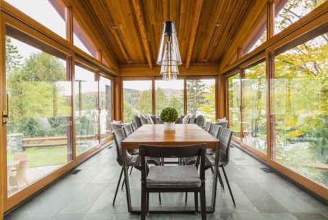 Four season gazebo and illuminated industrial style black with clear glass pendant lighting