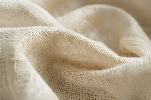 Close up of natural rough cotton fabric. KI generiert, generiert, AI generated