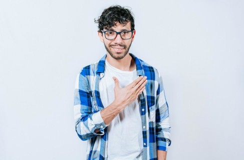 People showing PLEASE gesture in sign language. Person making PLEASE gesture in sign language