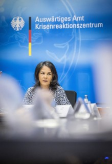 Meeting of the Federal Government's crisis team at the Federal Foreign Office, chaired by Annalena
