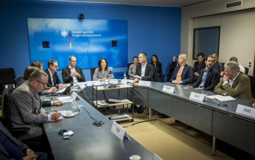 Meeting of the Federal Government's crisis team at the Federal Foreign Office, chaired by Annalena