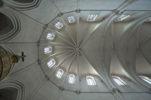 Ribbed vault in the former Cistercian monastery of Pontigny, Pontigny Abbey was founded in 1114,