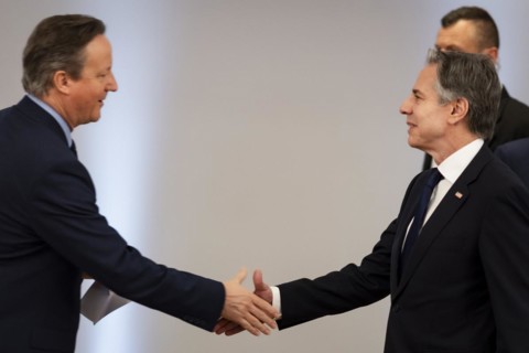 David Cameron, Secretary of State of the United Kingdom, and Antony Blinken, Secretary of State of