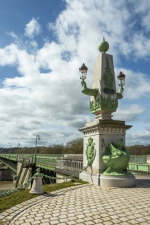 Briare, Canal bridge built by Gustave Eiffel, lateral canal to the Loire above the Loire river,