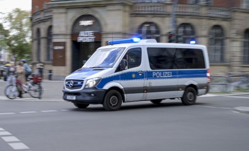 Alarm drive, police, Karl-Marx-Strasse, Neukoelln, Berlin, Germany, Europe