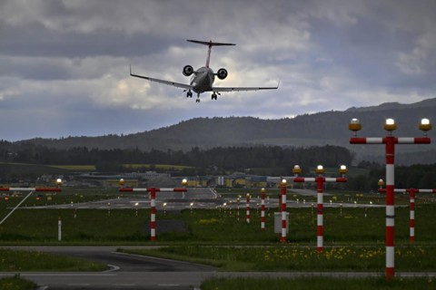 Aircraft Rega Swiss Air Ambulance Bombardier CL-600-2B16 Challenger 650, HB-JWA, Zurich Kloten,
