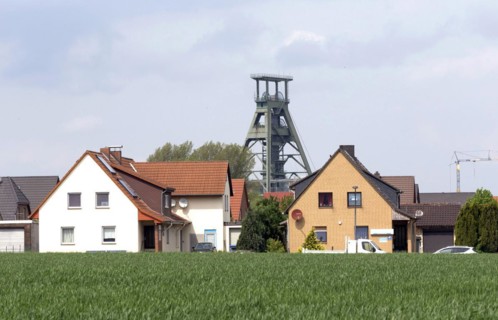 Conveyor tower of Schacht Konrad, a disused iron ore mine. The first final repository for low and