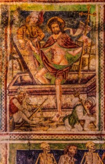 Resurrection of Christ, Gothic frescoes from 1490, a highlight of medieval wall painting, by