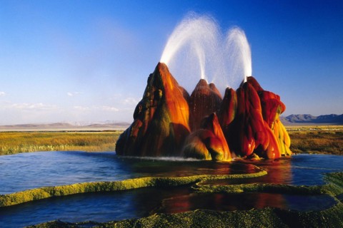 Fly Geyser in Nevada's Black Rock Desert, USA, Black Rock Desert, Nevada, USA, North America
