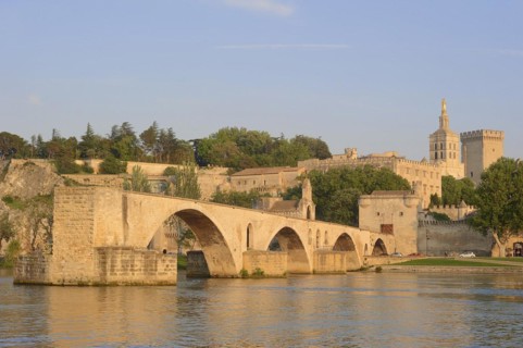 Pont Saint Benezet bridge, Palais des Papes and Notre-Dame des Doms cathedral, Avignon, Vaucluse,