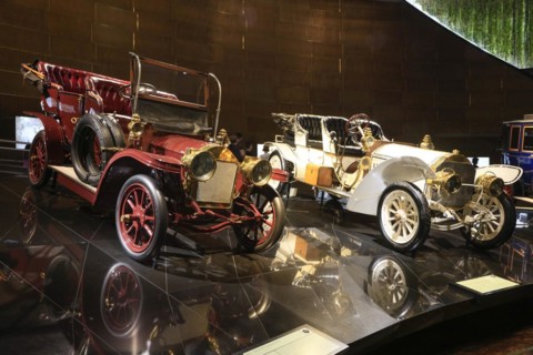 Benz 18 hp double phaeton and Mercedes 75 hp double phaeton, Mercedes-Benz Museum, Stuttgart,