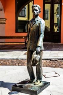Monument to Carlo Michelstaedter, philosopher from Graz, old town centre, Gorizia, border town to