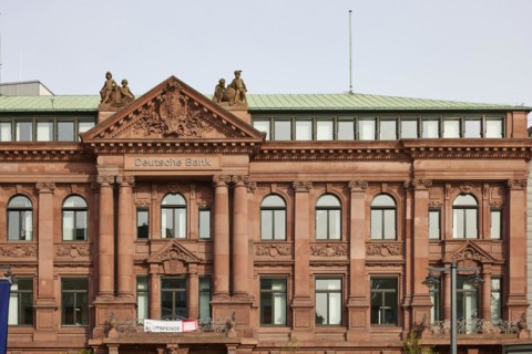 Deutsche Bank in a historic building designed by architect Wilhelm Martens on the Domshof in