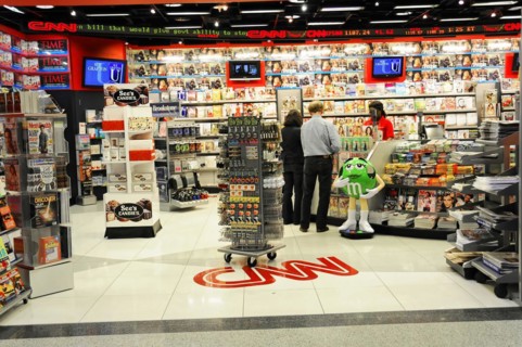 AUGUSTO C. SANDINO Airport, Managua, Nicaragua, Customers in a magazine shop at the airport with