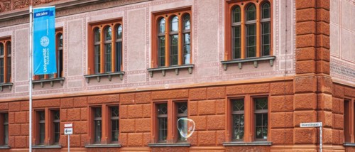 600 years of the University of Rostock on University Square in the historic old town of Rostock,
