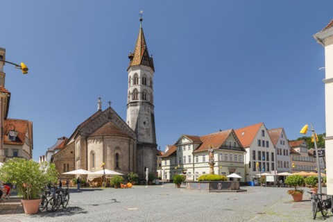 St John's Church on the market square, Schwaebisch Gmuend, Baden-Wuerttemberg, Germany, Schwaebisch
