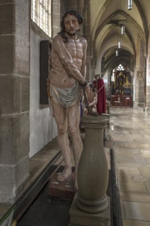 Life-size, carved figure of Jesus, 350-year-old processional figure in St Michael's Church,