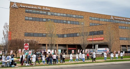 Detroit, Michigan USA, 18 April 2024, Doctors in the emergency room at Ascension St. John Hospital