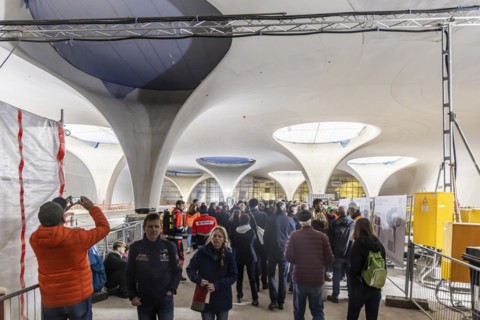 Open construction site days at the new main railway station. 115, 000 visitors visit the