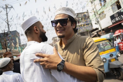 GUWAHATI, INDIA, APRIL 11: Muslims celebrate Eid al-Fitr, which marks the end of the fasting month