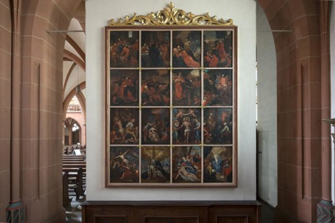 Lenten cloth, 17th century, St Martin's Church, Tauberbischofsheim, Baden-Wuerttemberg, Germany,