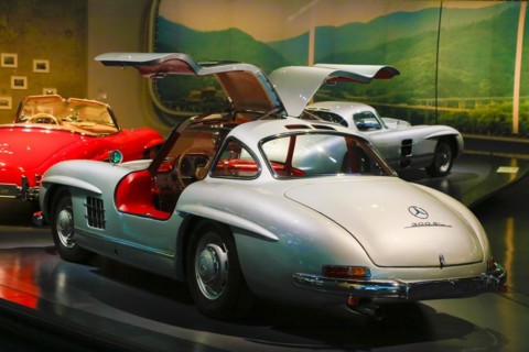 Mercedes-Benz 300 SL Coupe, Gullwing, Mercedes-Benz Museum, Stuttgart, Baden-Wuerttemberg, Germany,