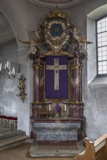 Lenten cloth in front of the right side altar, late 19th century, St John the Baptist, Ochsenfurt