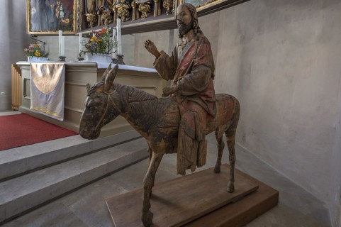 Hersbrucker Palmesel, carved from 16th century lime wood, on loan from the German National Museum