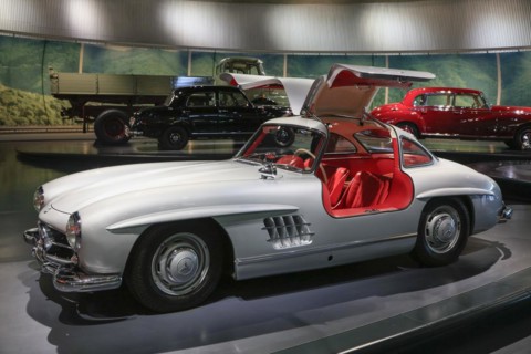 Mercedes-Benz 300 SL Coupe, Gullwing, Mercedes-Benz Museum, Stuttgart, Baden-Wuerttemberg, Germany,