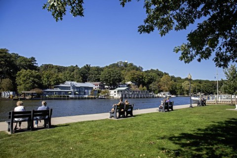 Saugatuck, Michigan, A town on the shore of Lake Michigan that thrives on tourism. The town has