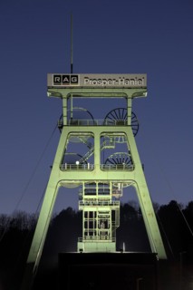 Prosper-Haniel colliery, at the blue hour, winding tower, Bottrop, Ruhr area, North