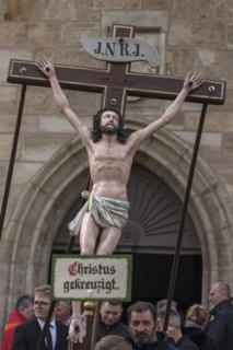 Historic Good Friday procession for 350 years with life-size wood-carved figures from the 18th