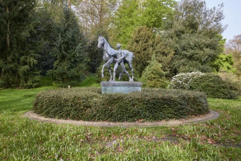 Sculpture Der Rosselenker by the sculptor Louis Tuaillon in the Wallanlagen park in Bremen,