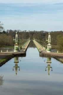 Briare, Canal bridge built by Gustave Eiffel, lateral canal to the Loire above the Loire river,