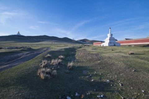 New stupa in the Buddhist monastery complex, Amarbayasgalant Monastery, Selenge Aimak, Selenge