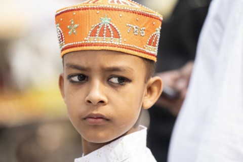 GUWAHATI, INDIA, APRIL 11: Muslim arrives to perform Eid al-Fitr prayer at Eidgah in Guwahati,