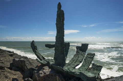 Sculpture by the artist La Dame de Bourgenay at the Port Bourgenay marina in Talmont St Hilaire,