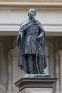 Duke Friedrich Monument in front of Ludwigslust Palace in the palace park, Ludwigslust,