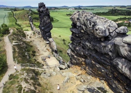 The Devil's Wall, a bizarre rock structure in the Harz Mountains, is a rock formation consisting of