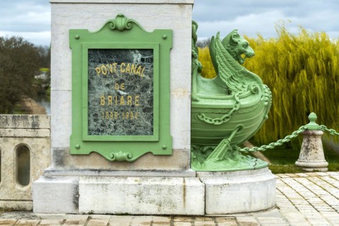 Briare, Canal bridge built by Gustave Eiffel, lateral canal to the Loire above the Loire river,