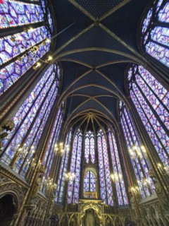 Paris 1er arr. Stained glass of the Holy Chapel (La Sainte Chapelle) built on the Ile de la Cite at