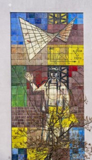 Man, the measure of all things, mural by Walter Womacka, Friedrichgrachtstrasse, Berlin, Germany,