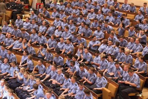 Assembly for the swearing-in of 639 young Berlin police officers, Berlin, 02 July 2015, Berlin,