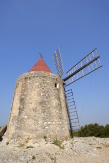 Windmill 'Moulin de Daudet', Fontvieille, Bouches-du-Rhone, Provence-Alpes-Cote d'Azur, South of